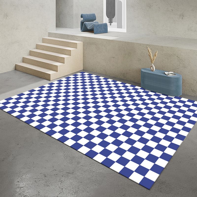 Solid Color Modern Area Carpet Polyester Gingham Indoor Rug Anti-Slip Backing Carpet for Living Room