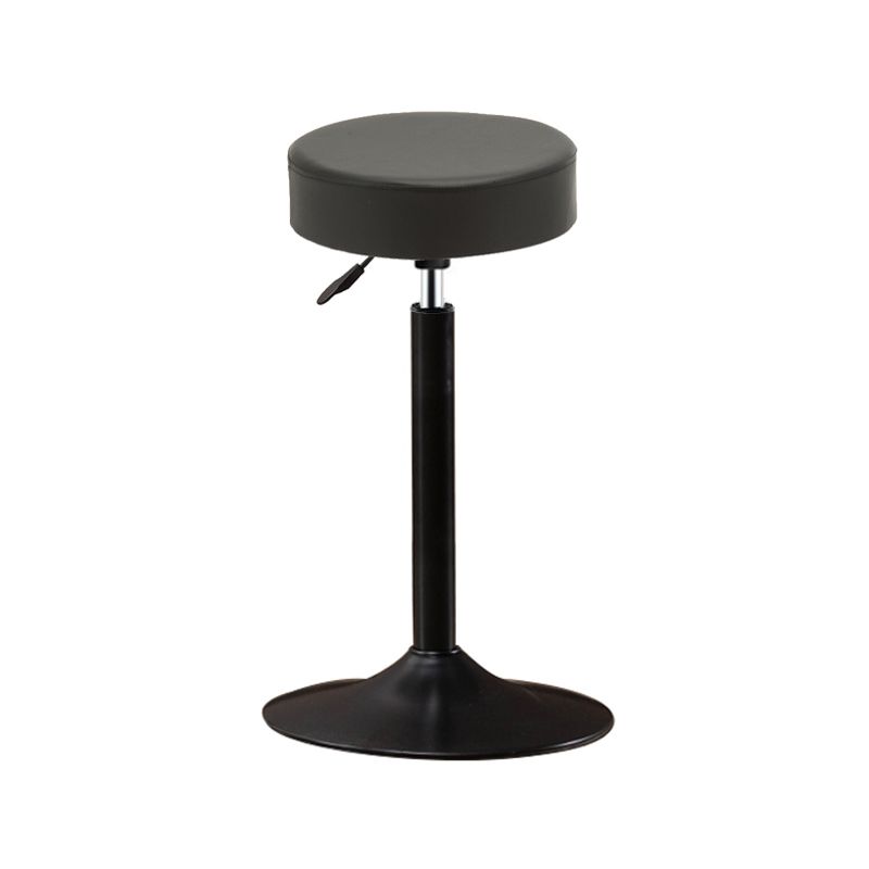 Sgabello da bar in pelle senza braccia moderna regolabile con base in metallo