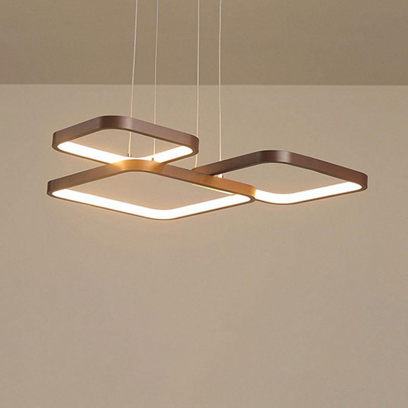 Brown Aluminum Hanging Pendant Lights Modern Hanging Lamps for Living Room