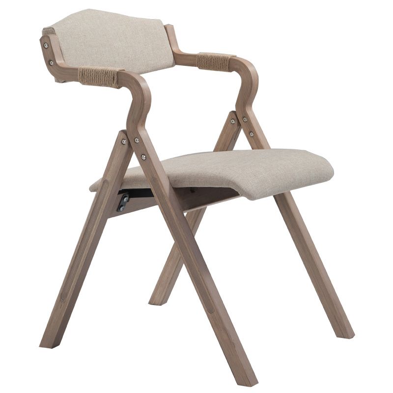 Home Contemporary Arm Chair Open Back Upholstered Wood Folding Dining Room Chair