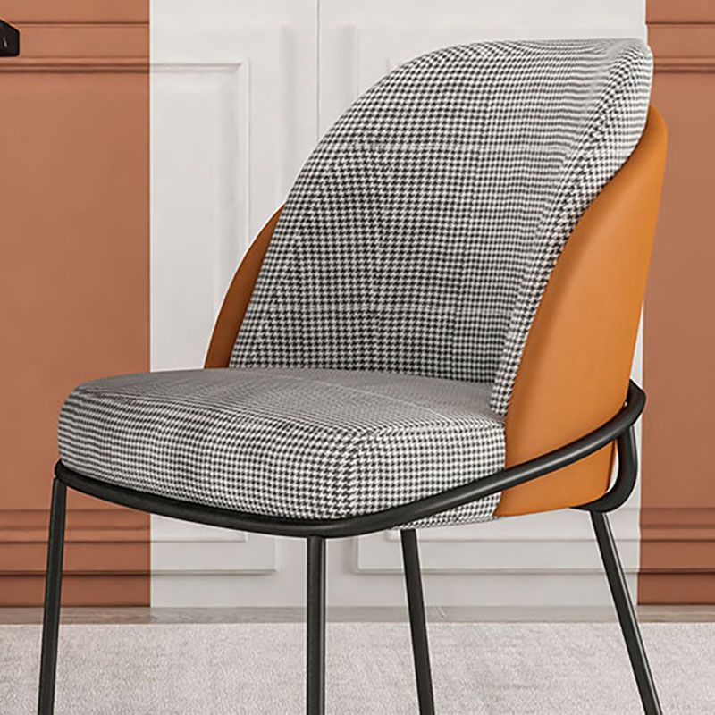 Upholstered Side Chair Scandinavian Design Armless Solid Back Chair for Home