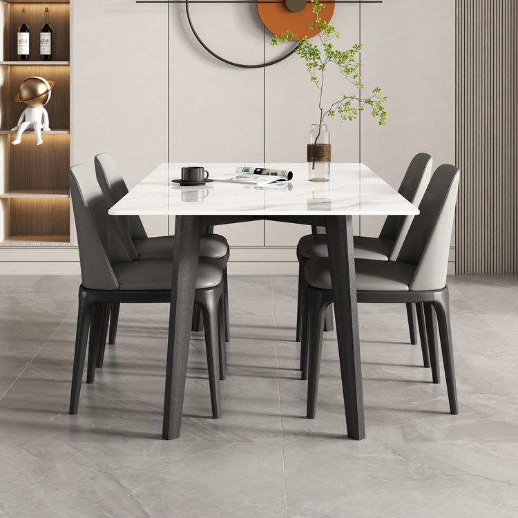 Contemporary Style Sintered Stone Dining Table Set 1/4/5/7 Pieces Dining Set for Home