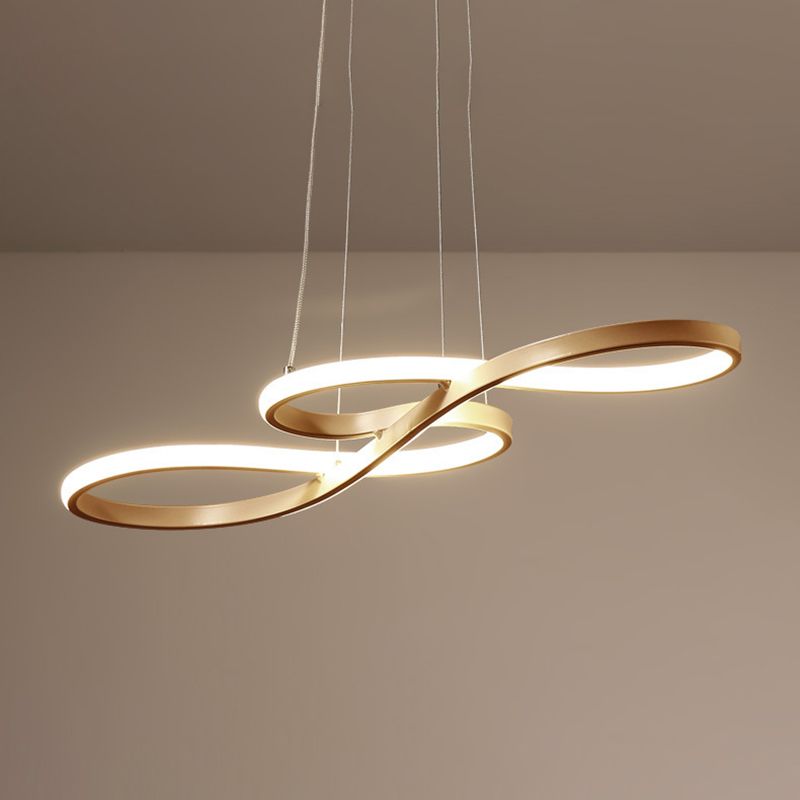 Modern Simplicity Spiral Chandelier Lamp Aluminum Hanging Pendant Lights for Restaurant