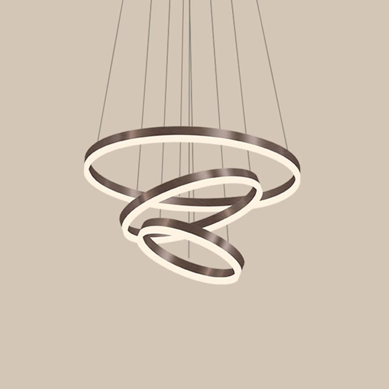 Orbicular Chandelier Lighting Fixtures Modern Coffee Hanging Chandelier with Silica Gel Shade