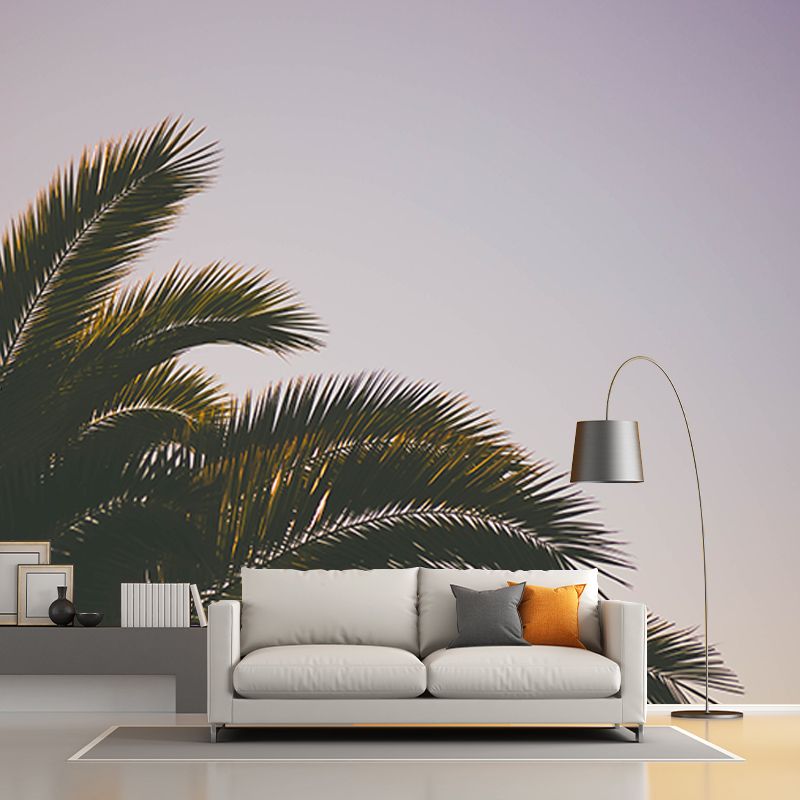 Tropical Plants Stain Resistant Wall Mural Washable Wallpaper Sitting Room Wall Mural