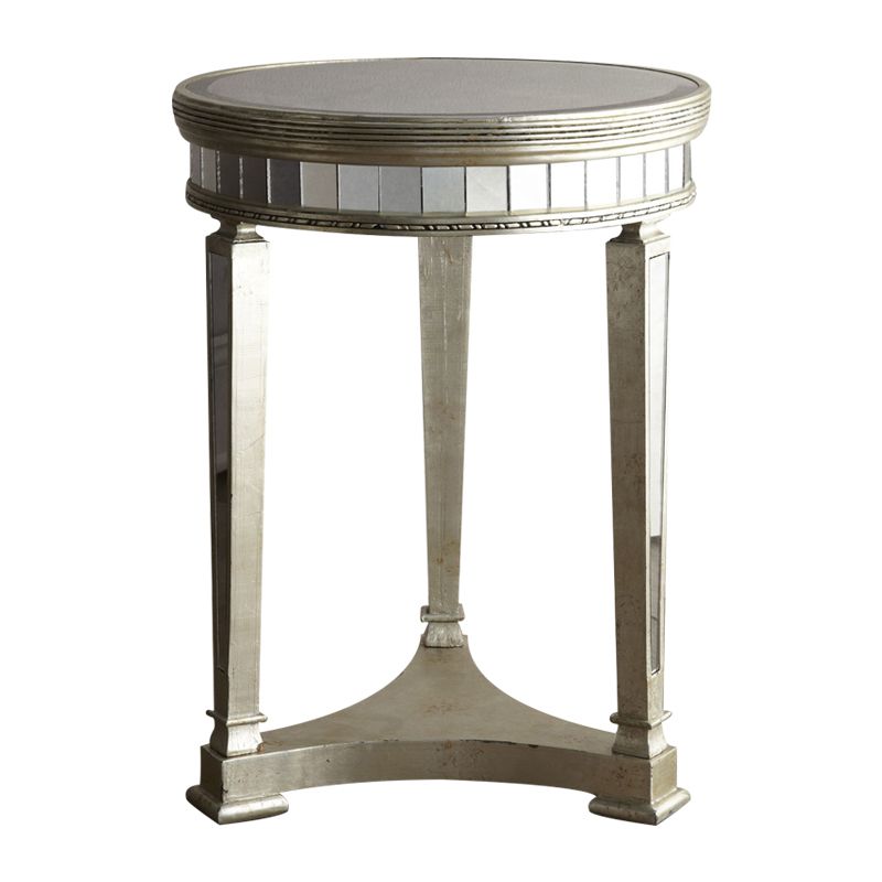 23.6" Tall Round Glass Top Side Table Wood 3 Legs End Table with Shelf