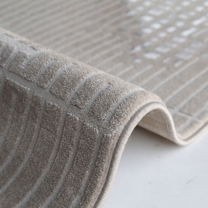 Gray Living Room Carpet Casual Solid Color Area Carpet Polyester Washable Indoor Rug