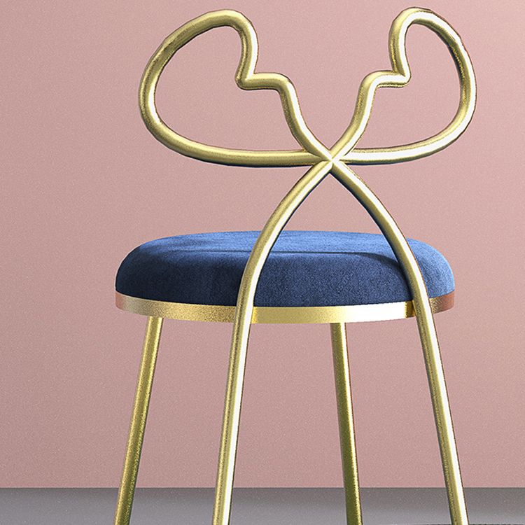 Velvet Armless Dining Chairs Nordic Design Open Back Dining Side Chair