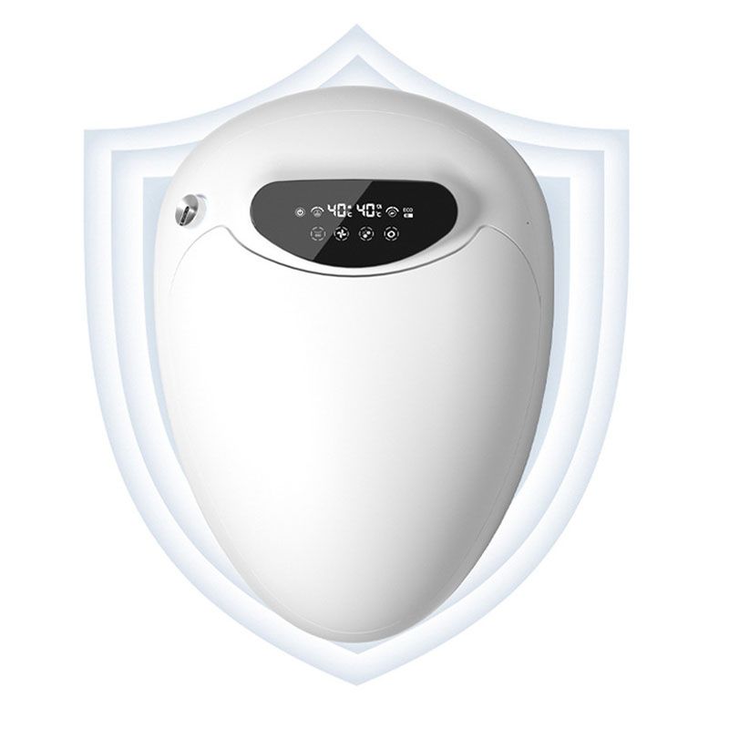 Round White Floor Mount Bidet with Heated Seat and Warm Air Dryer