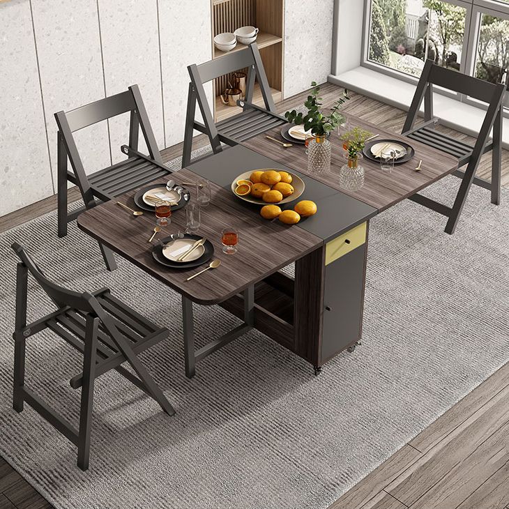 Rectangle Mid-Century Modern Folding Table Pedestal Base Table for Dining Room(only table)