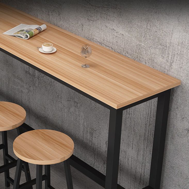 Contemporary Bar Table Rectangle Bar Dining Table with Trestle Base