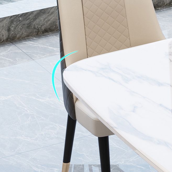 Modern Style Marble Table with White Rectangle Shape Table for Home Use