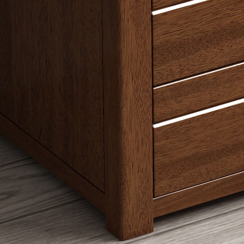 Rectangle Brown Walnut Accent Chest with Drawers Modern Chest