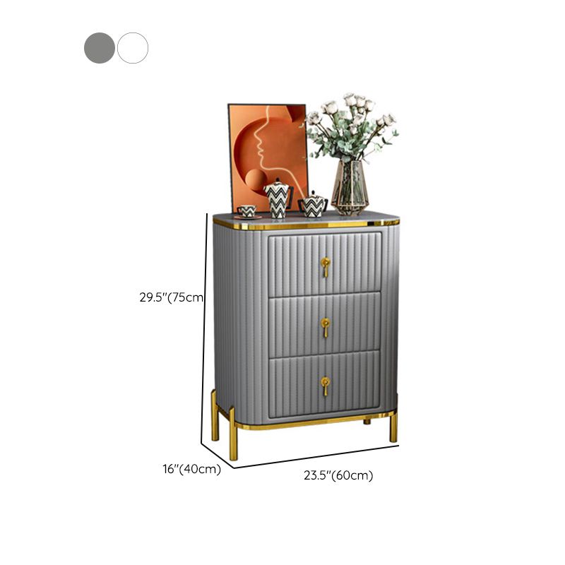 Glam Vertical Stone Storage Chest Bedroom Chest with Drawers