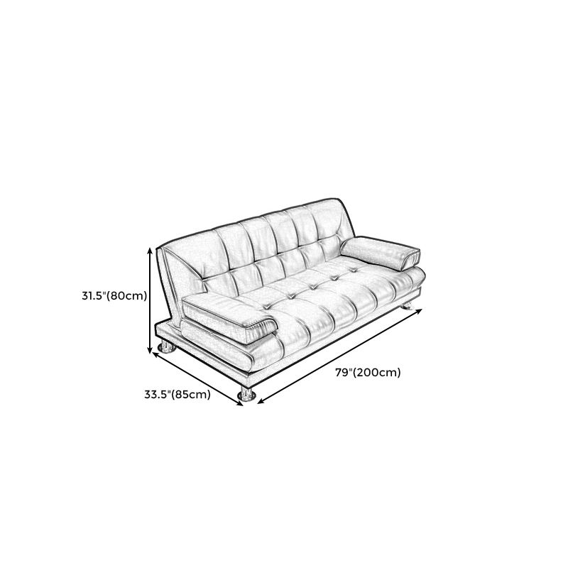 Pure Color Sofa Pillow Top Arm Reclining Loveseat Sofa for Living Room