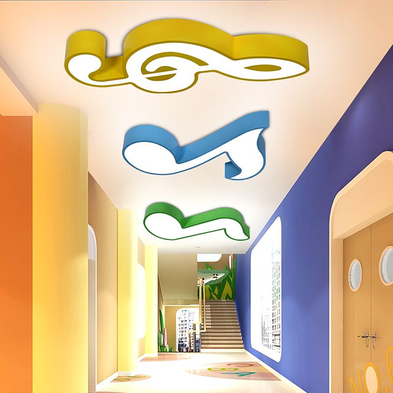 Metal Note Forme Hanging Lights Modern Style 1 Light suspendu Mount Symiss pour chambre à coucher