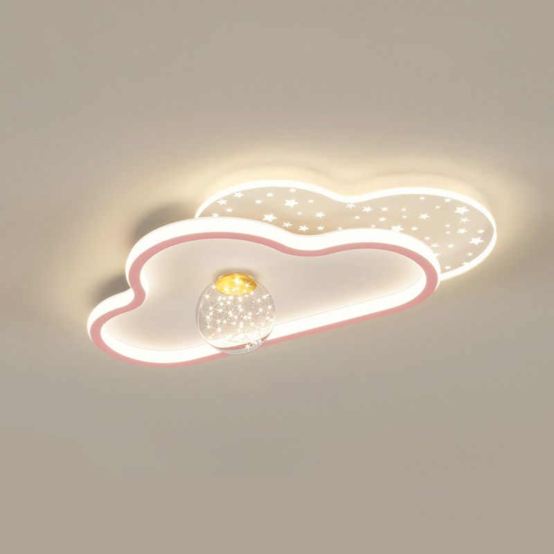 Plafonnier LED en métal de style contemporain, luminaire de plafond en forme de nuage, pour chambre à coucher