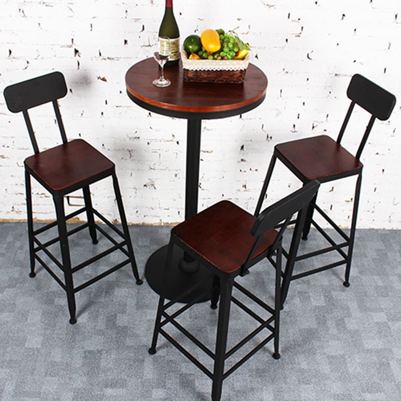 1/4 Pieces Table and Stool Set Solid Wood Pub Dining Set for Dining Room