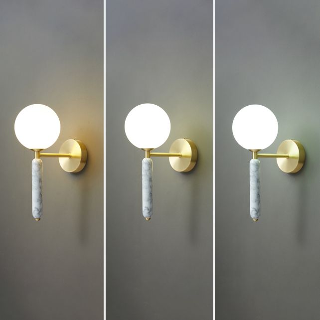 Zeitgenössische einfache Wandleuchte ein Kopf Marmorglas Wandmontage Leuchte für Wohnzimmer