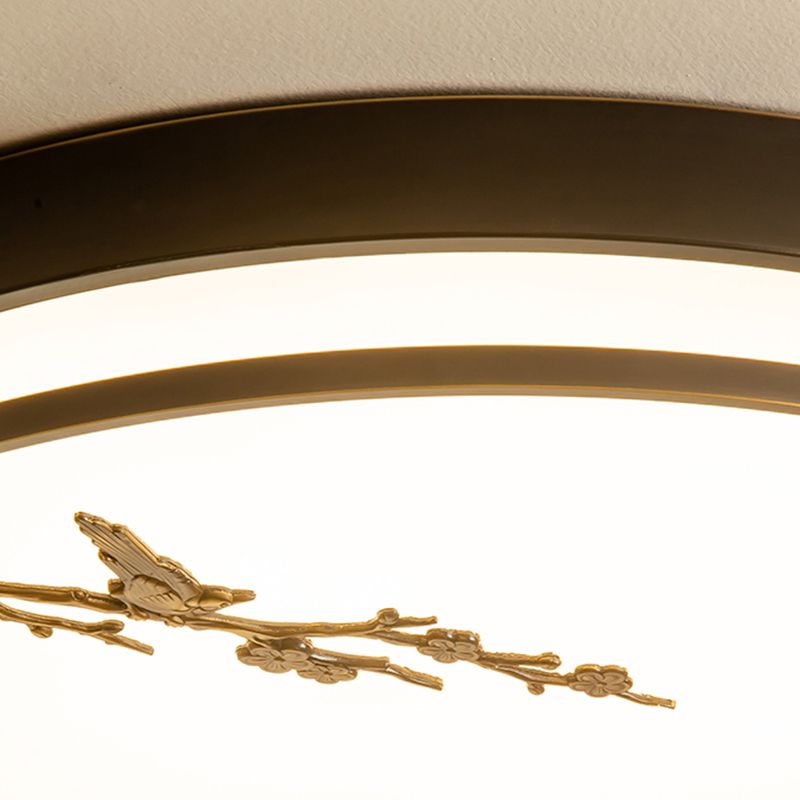 Lámpara empotrada de forma redonda Lámpara de techo empotrada de metal moderno con 1 luz en negro