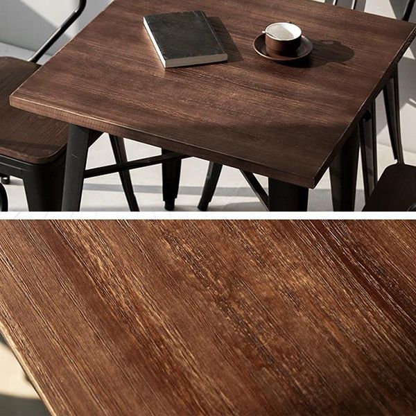 Industrial 1/2/5 Pieces Furniture Solid Wood Dining Set in Brown