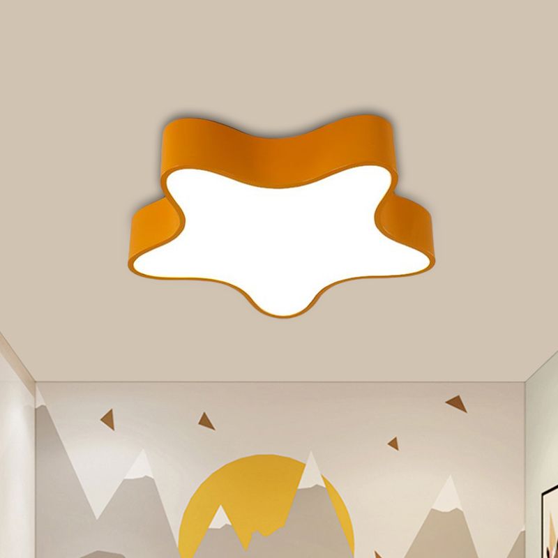 Acrylic Starfish Light Fixture Children Red/Yellow/Blue LED Flush Mount Recessed Lighting for Bedchamber