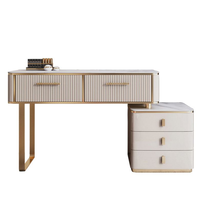 Glam 17.71" Wide Vanity Set Stone Dressing Table with Drawer