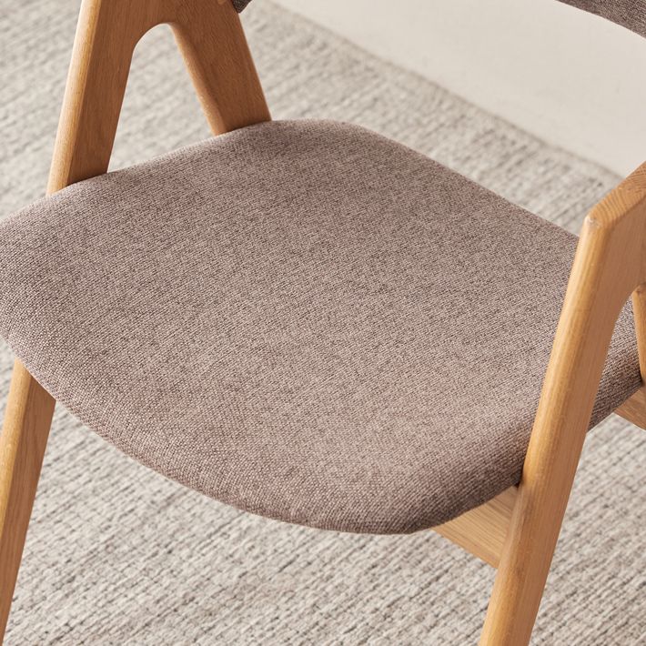 Chaise de salle à manger latérale contemporaine en bois massif, chaise d'appoint à dossier ouvert pour usage domestique