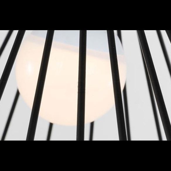 Black Metal 1 Light Pendant Light Nordic Modern Wire Hat Shade Hanging Lamp for Restaurant