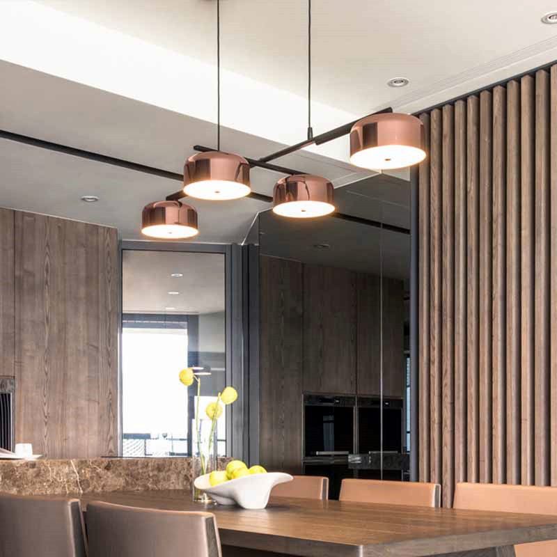 Luces colgantes de cocina contemporáneos luces de techo colgantes de domo Metal 4 luz