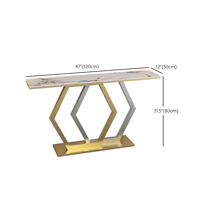 Glam Console Accent Table Antique Finish Sofa Table in Stone