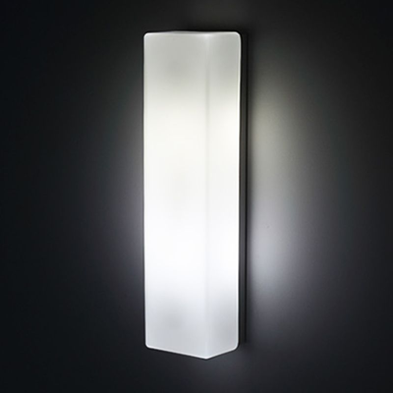 Glass Rectangular Wall Sconce Lights Modern Style 2 Lights Wall Mounted Lamps in White