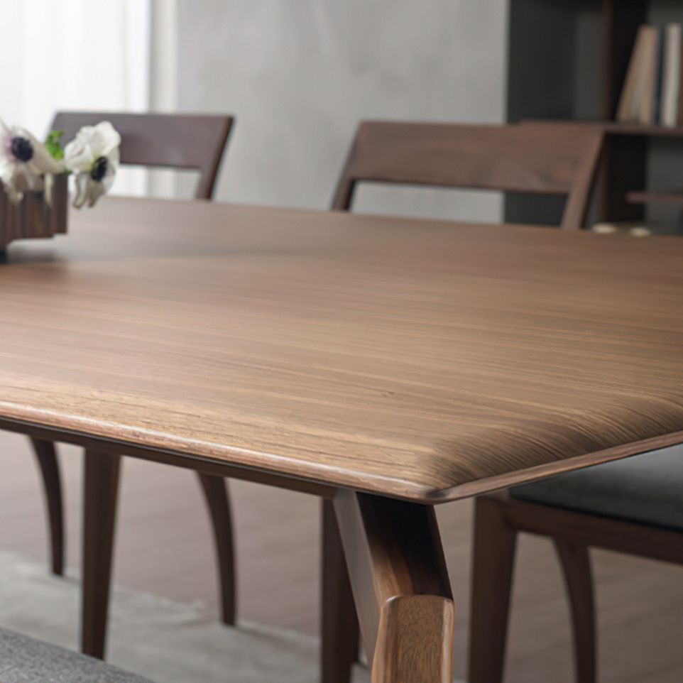 Matte Finish Rectangle Dining Table Modern Wooden Dinette Table