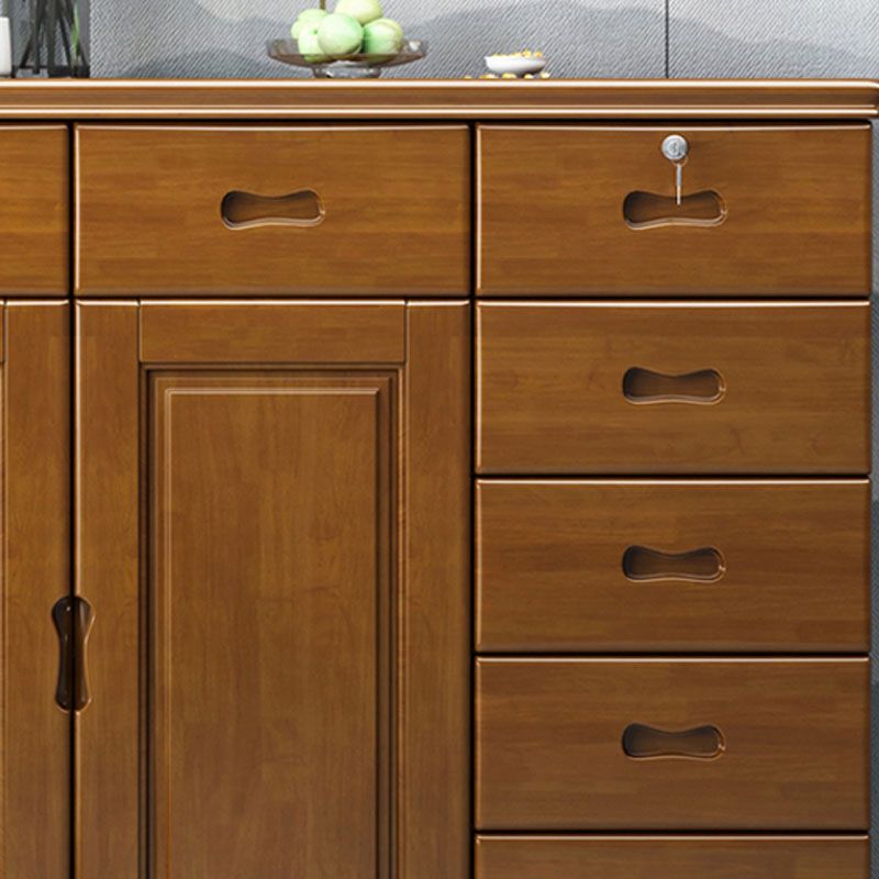 Solid Wood 1/2 - Door Accent Cabinet Mid Century 15.7" D Storage Cabinet with Drawers