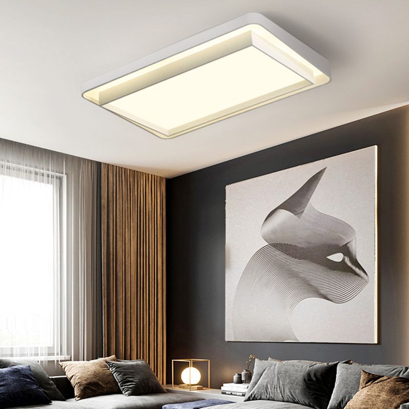 Lámpara de techo LED contemporánea, lámpara empotrada blanca con pantalla acrílica