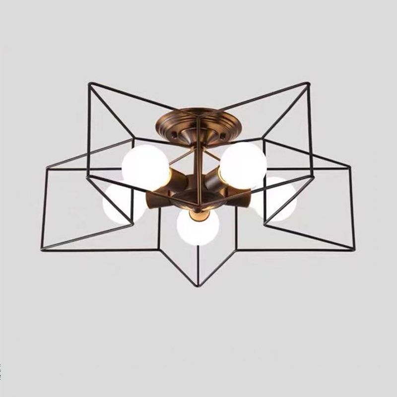 5-Lights Star Shape Flush Mount Ceiling Fixture Modern Flush Ceiling Lights