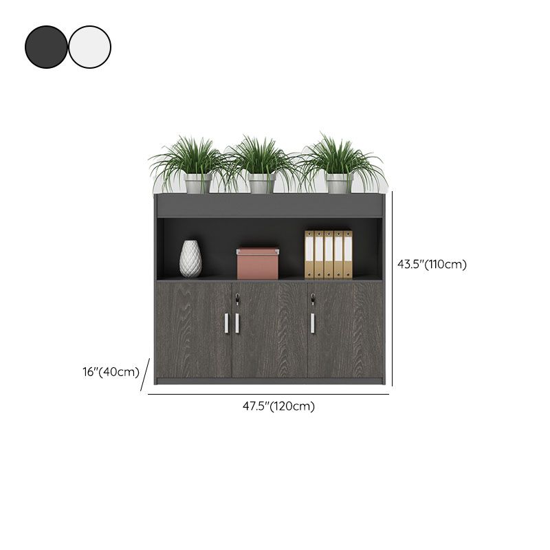 Modern Key Locking File Cabinet Wooden Frame Storage Lateral File Cabinet