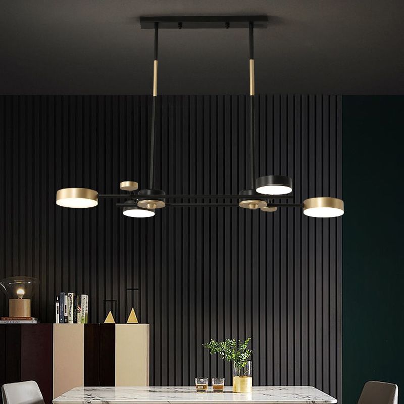Postmodern LED Island Lamp Round Shape Metal Suspension Light for Dining Room