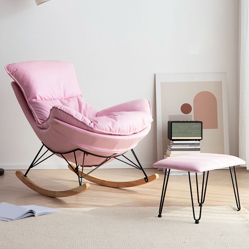 Modern Cushions Rocker Chair Metal Frame Spindle Rocker Chair with Ottoman