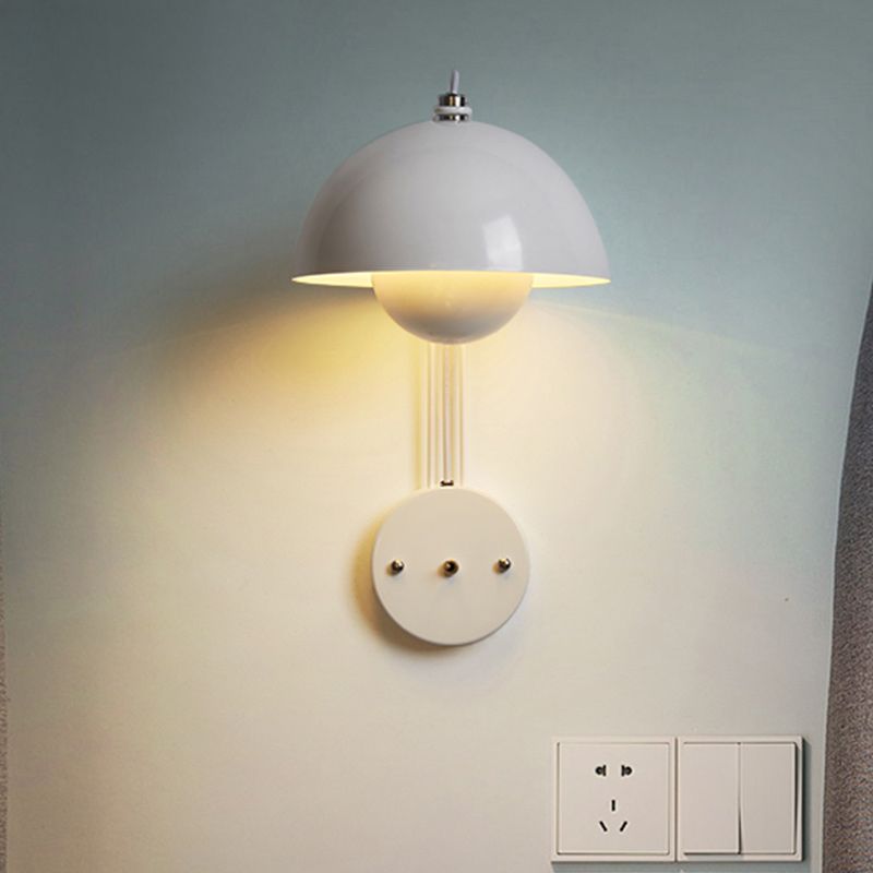 Nordic Style Metal Wall Mount Light Dome Shape Colorful Wall Lamp for Living Room