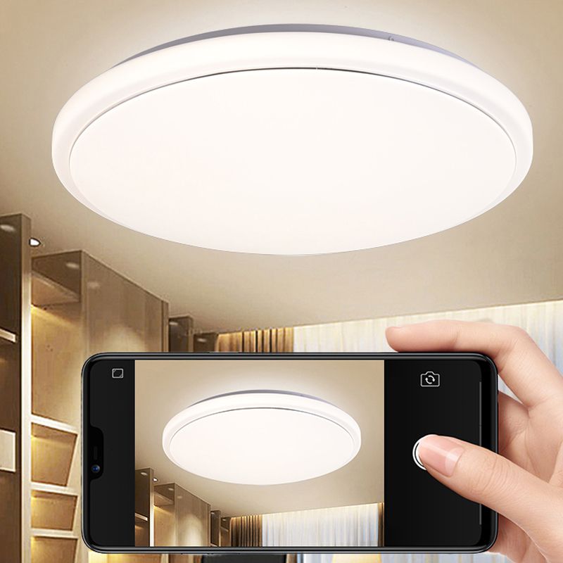 Plafonnier LED de forme ronde en fer moderne, 1 lumière, encastré pour salon et chambre à coucher