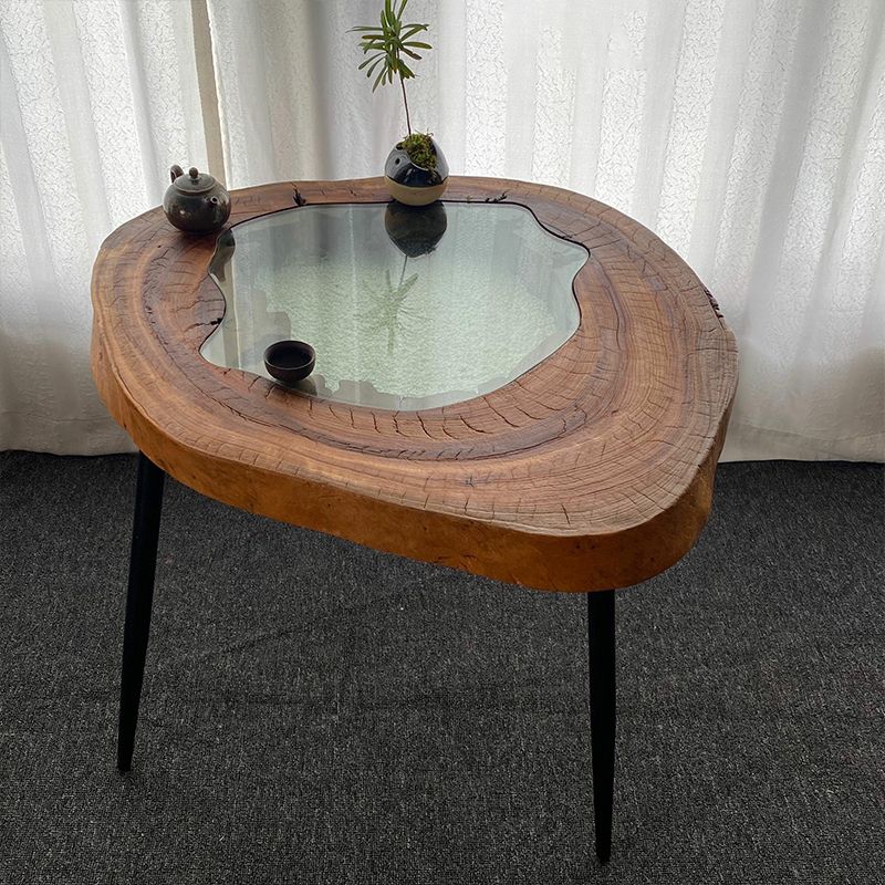 Scandinavian Wooden Coffee Table Free form 3 Legs Coffee Table Set for Living Room