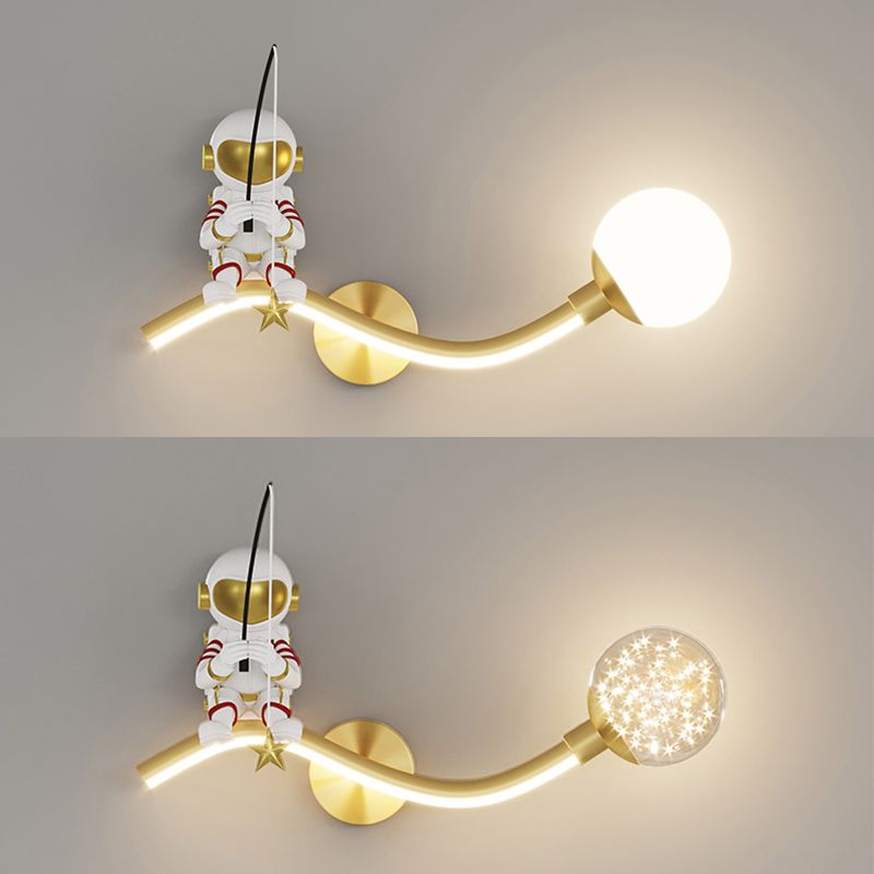 Astronaut LED Wall Mount Light Children Wall Light with Acrylic Shade for Kid's Room