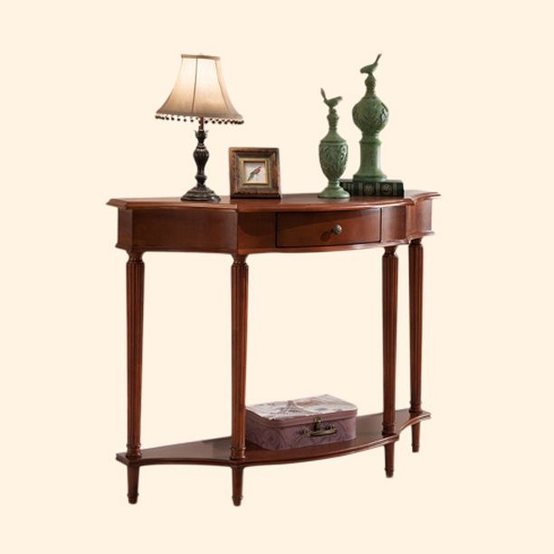 Victorian Rubber Wood End Table Freeform Console Table for Hall