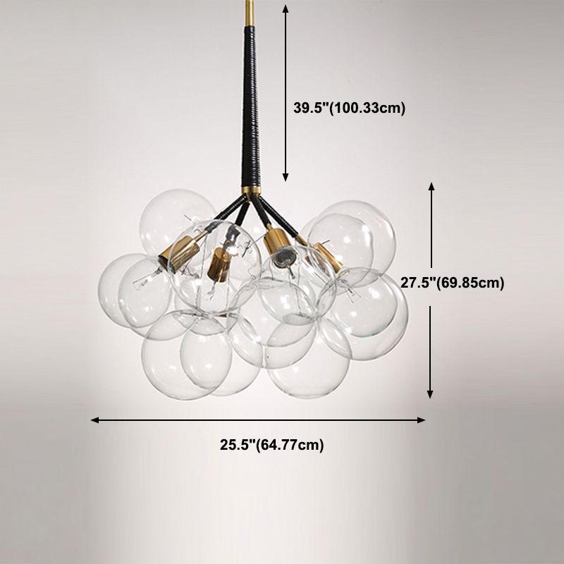 Contemporary Style Spherical Pendant Chandeliers Clear Glass Chandelier Lights