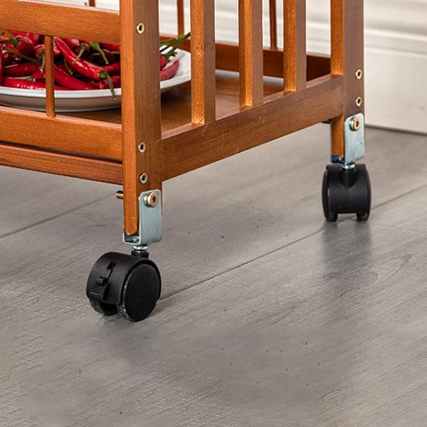 Contemporary Style Rolling Prep Table Wooden Prep Table for Restaurant