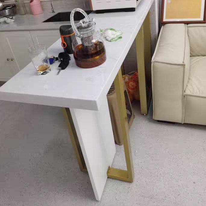 1/2/5 Pieces Bar Stool and Table Set Faux Marble Rectangular