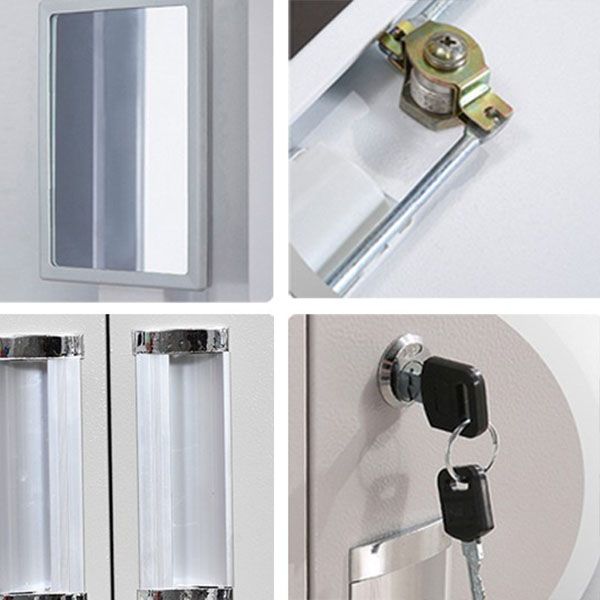 Contemporary Style Steel Wardrobe White Colour Wardrobe Closet with Lock