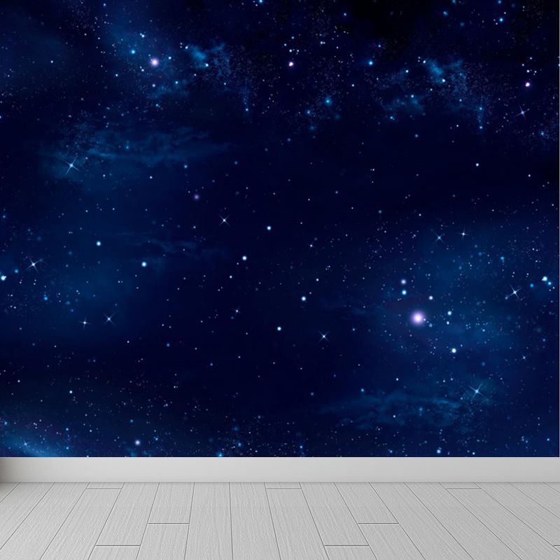 Large Starry Sky Wall Mural Waterproof Modern Living Room Wall Decor in Dark Color