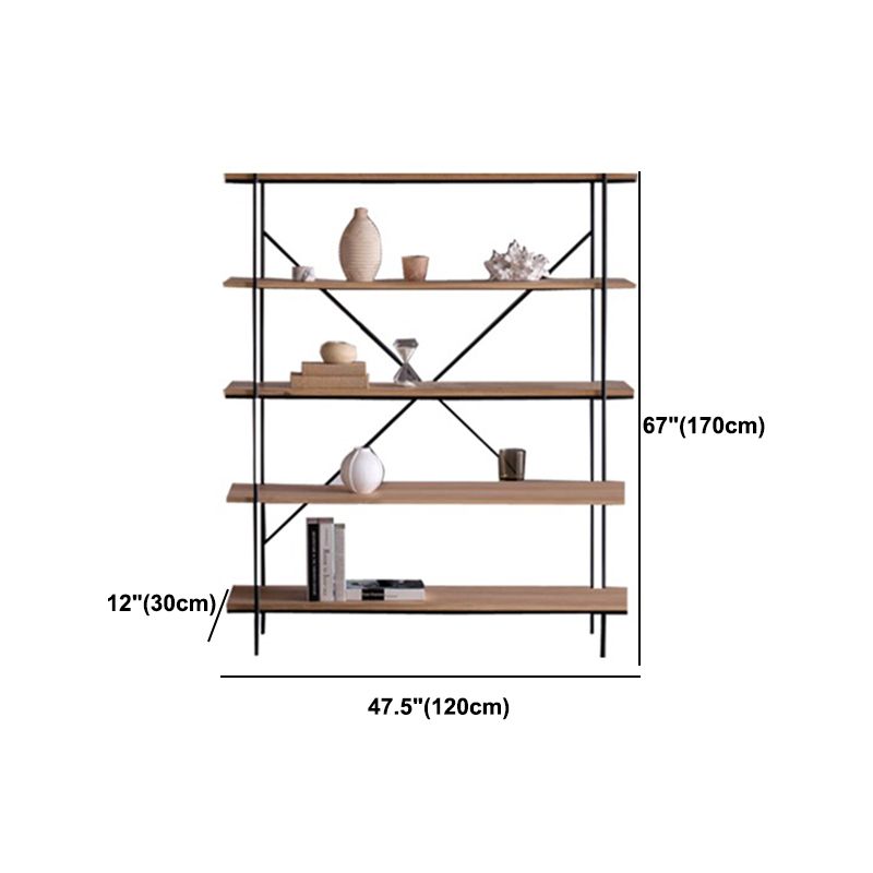 Industrial Style Etagere Bookshelf Vertical Shelf Bookcase for Home